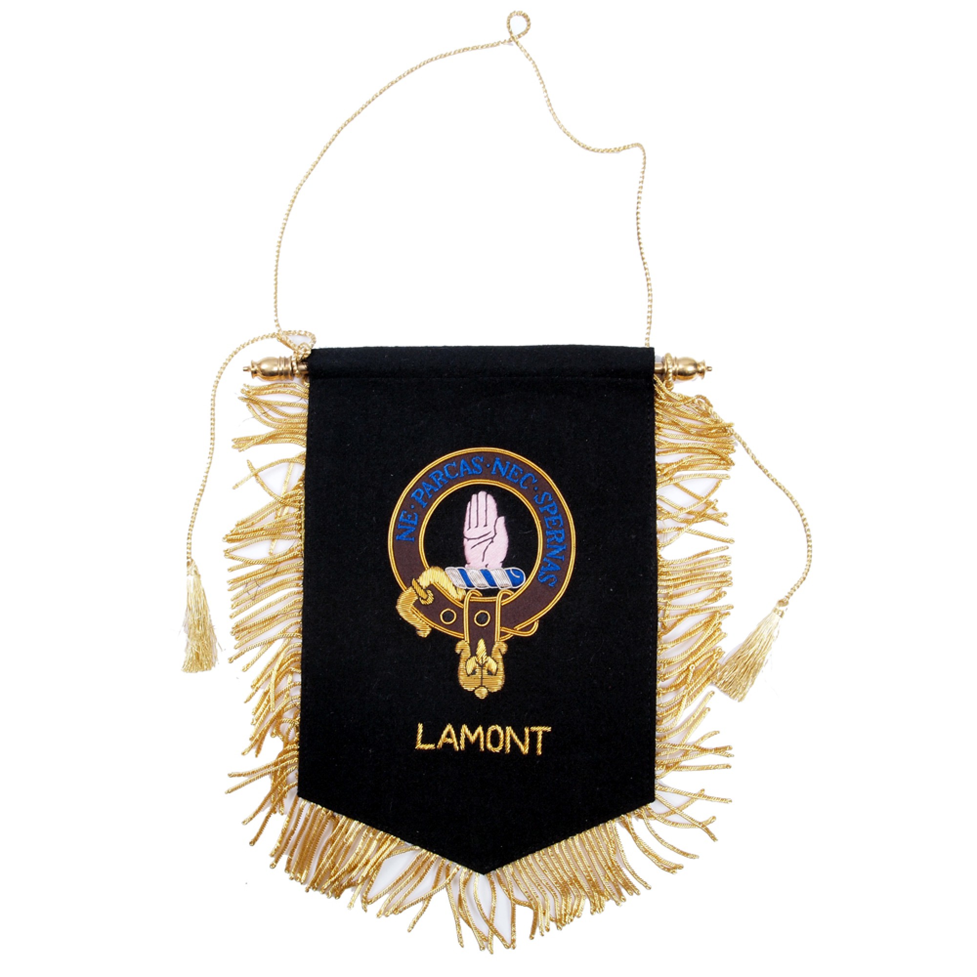 Lamont Ancient Tartan Crest Wall Hanging Banner